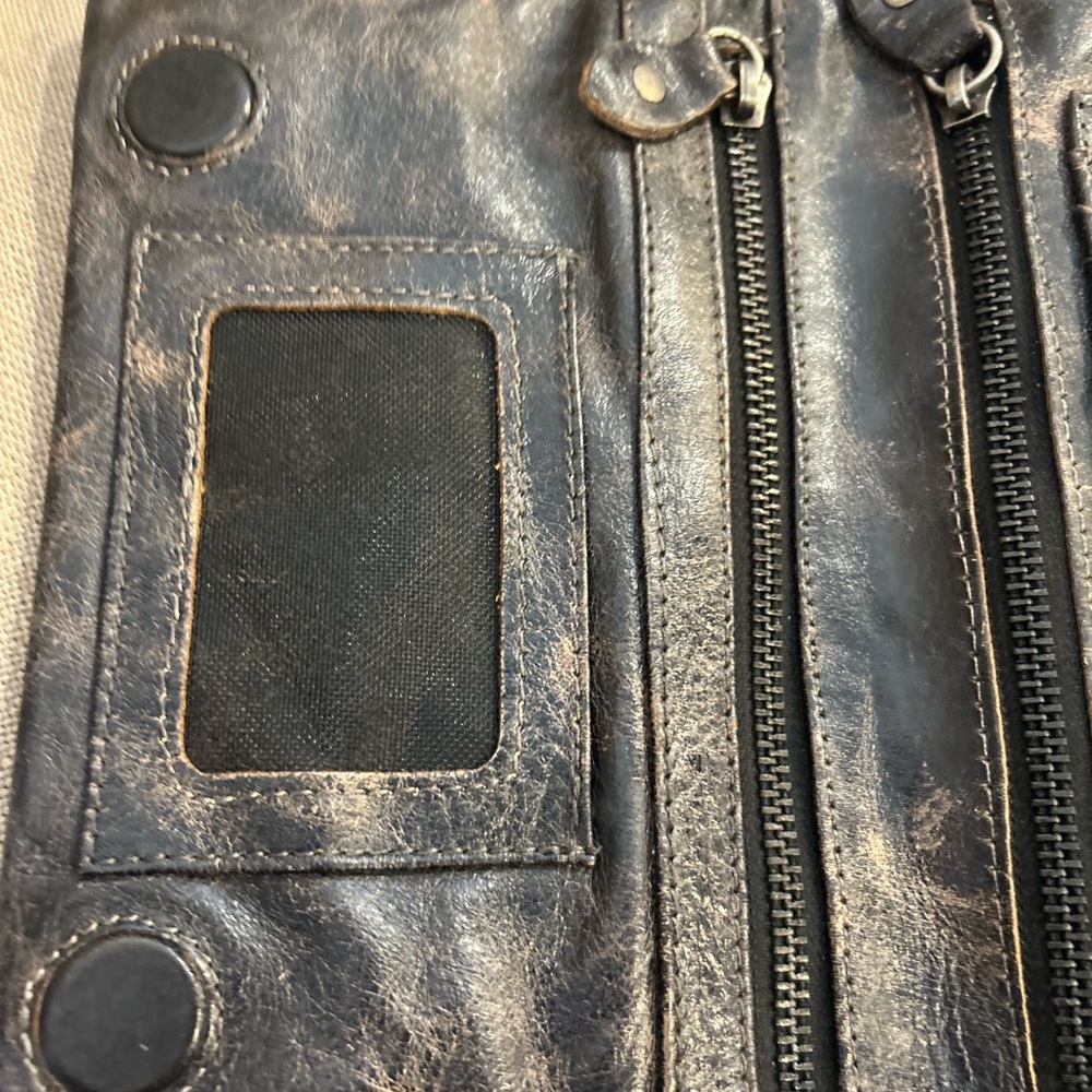 BED|STU “Cadence” Distressed Black Lux Leather Crossbody Purse - Picture 5 of 16